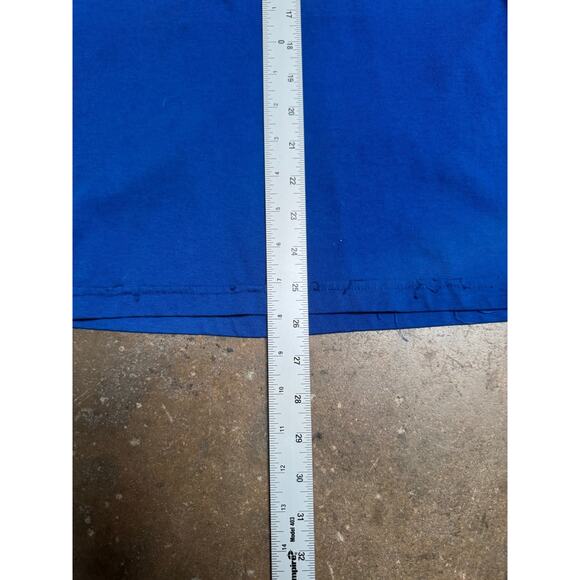 Vintage 80s Superman Shirt Mens Large Blue DC Comics Short Sleeve V Neck USA - L - Picture 7 of 14